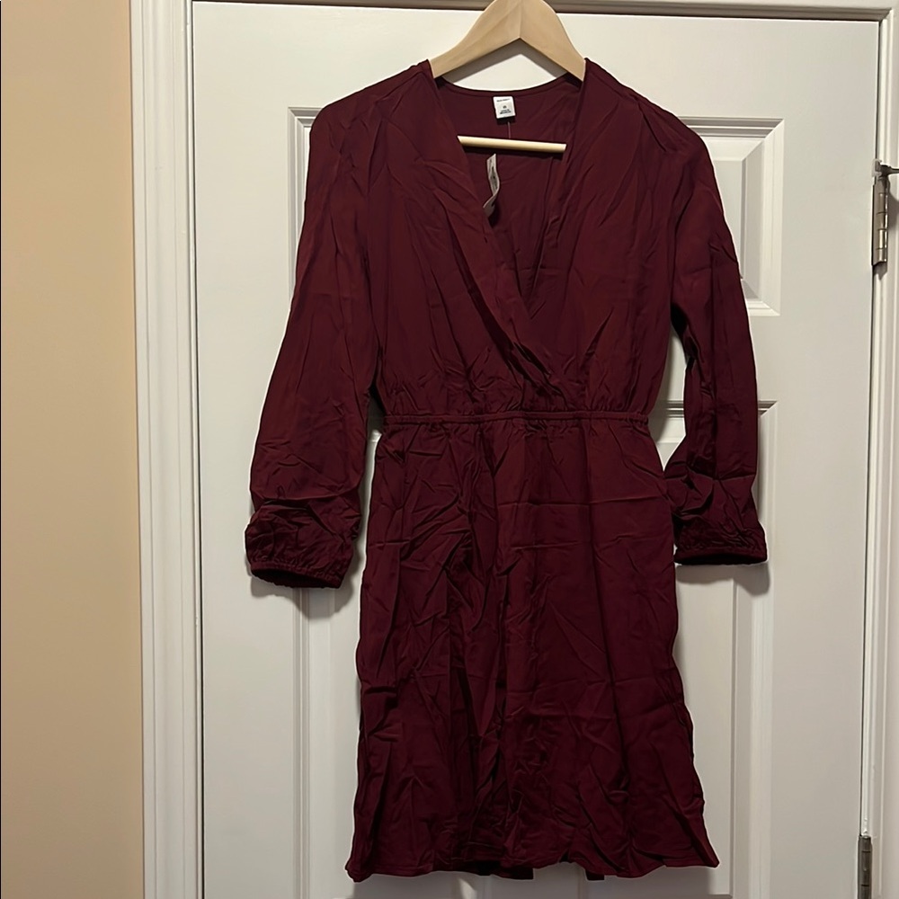 Elegant Burgundy Wrap Dress